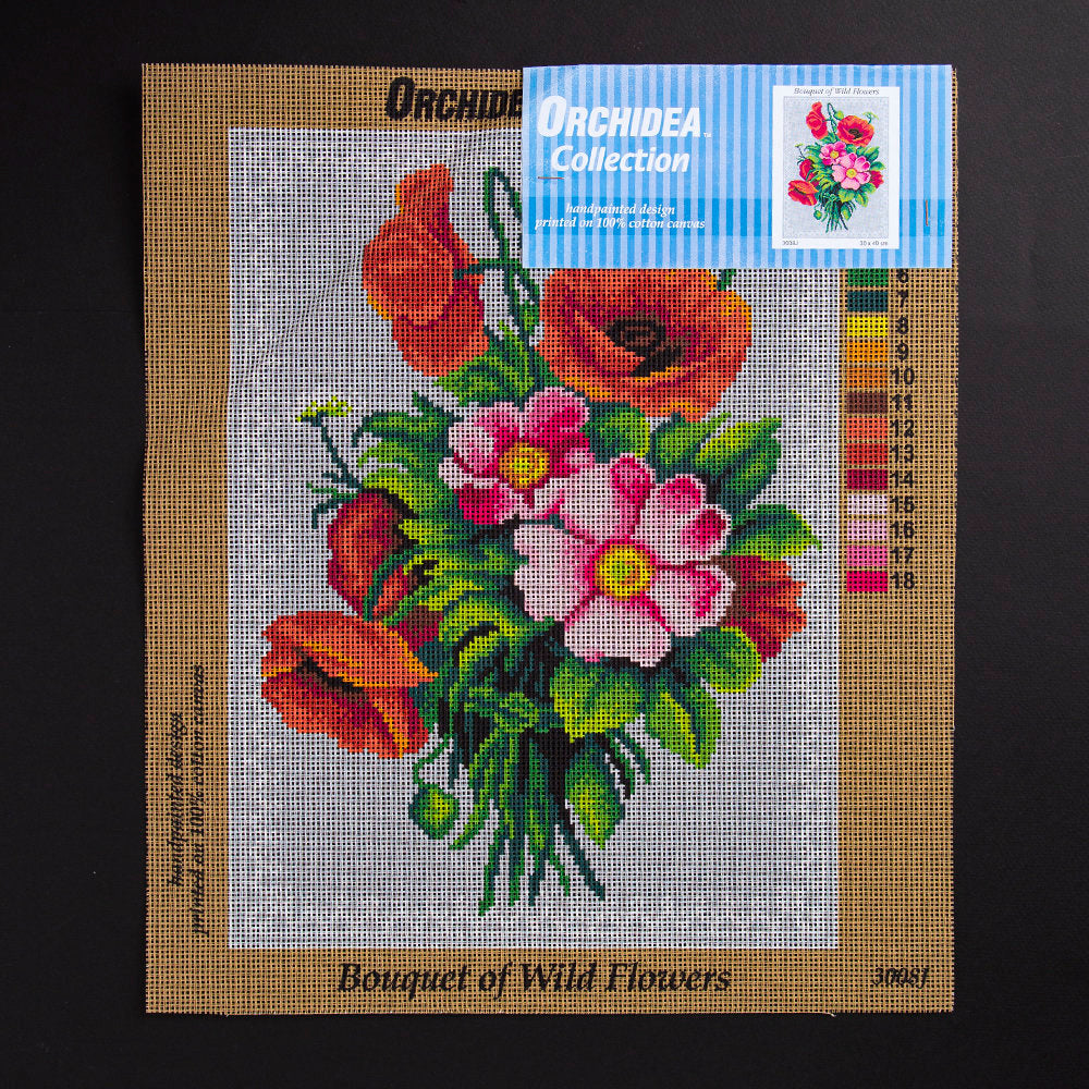 ORCHİDEA 30 x 40 cm Çiçek Buketi Baskılı Goblen 3008J